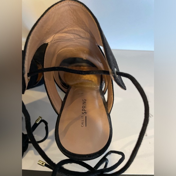 Microsuede black high heels! 🌟with chunky wood black heel Women’s size 8 - Picture 6 of 13